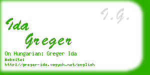 ida greger business card